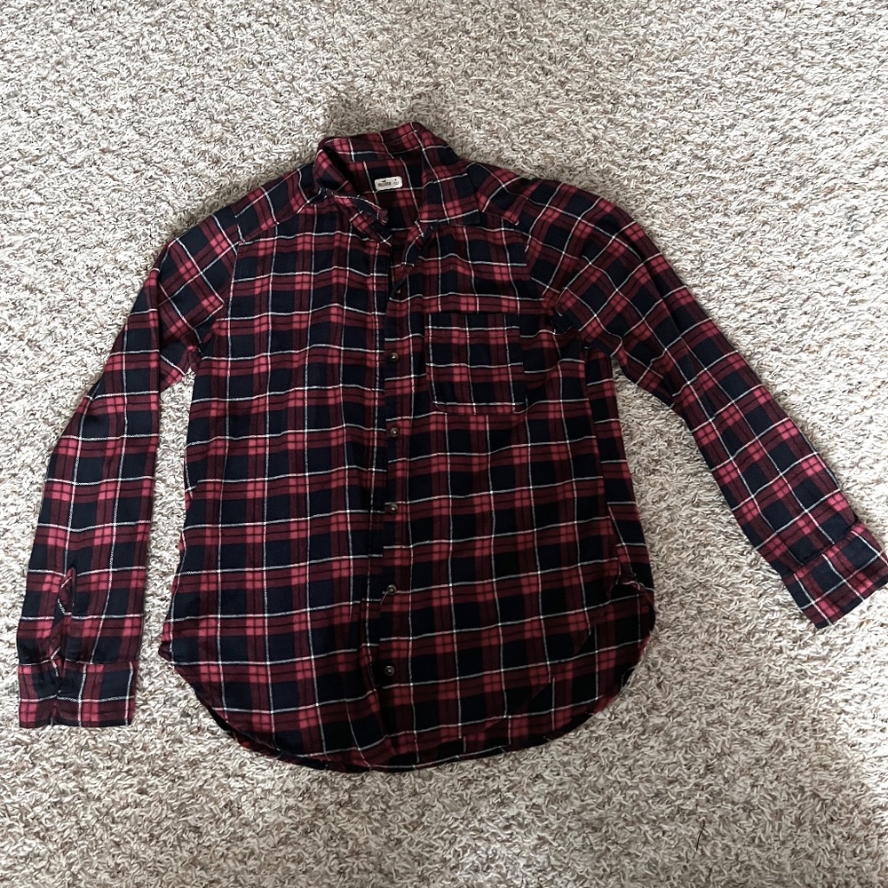 Red Hollister Flannel Shirt